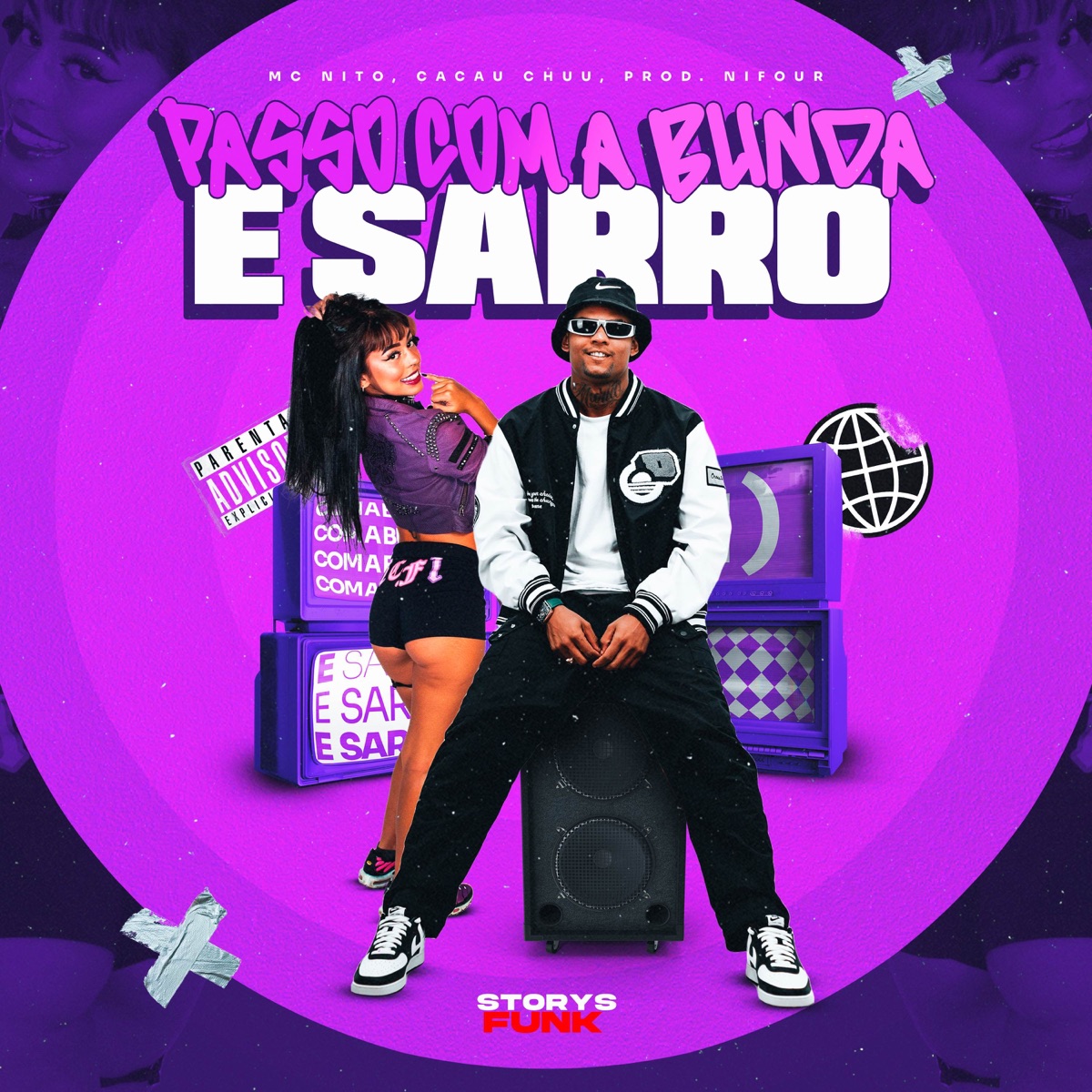 Passo com a Bunda e Sarro - EP by Prod.Nifour, MC Nito, Cacau Chuu & Storys Funk album cover