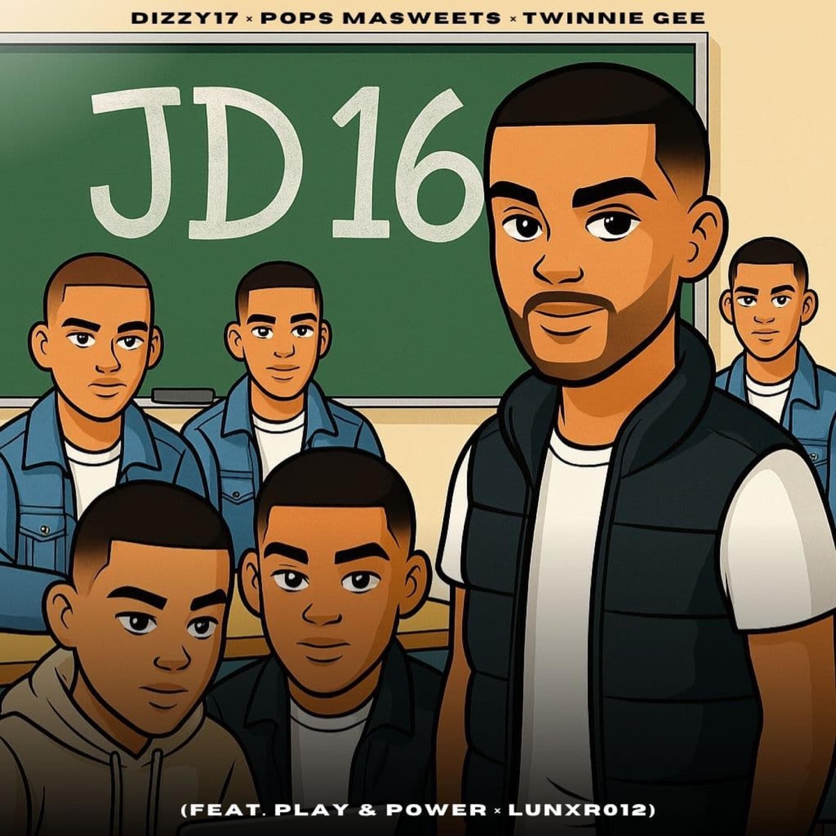 JD16 (feat. Twinnie Gee, Play & Power & Lunxr012) - Single by Dizzy17 & Pops Masweets album cover