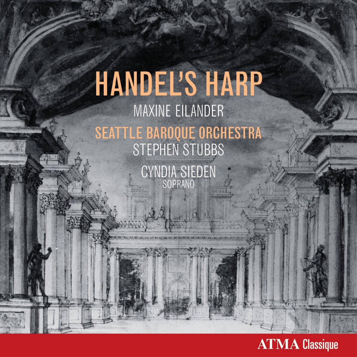 Handel's Harp by Seattle Baroque Orchestra, Maxine Eilander & Stephen Stubbs album cover