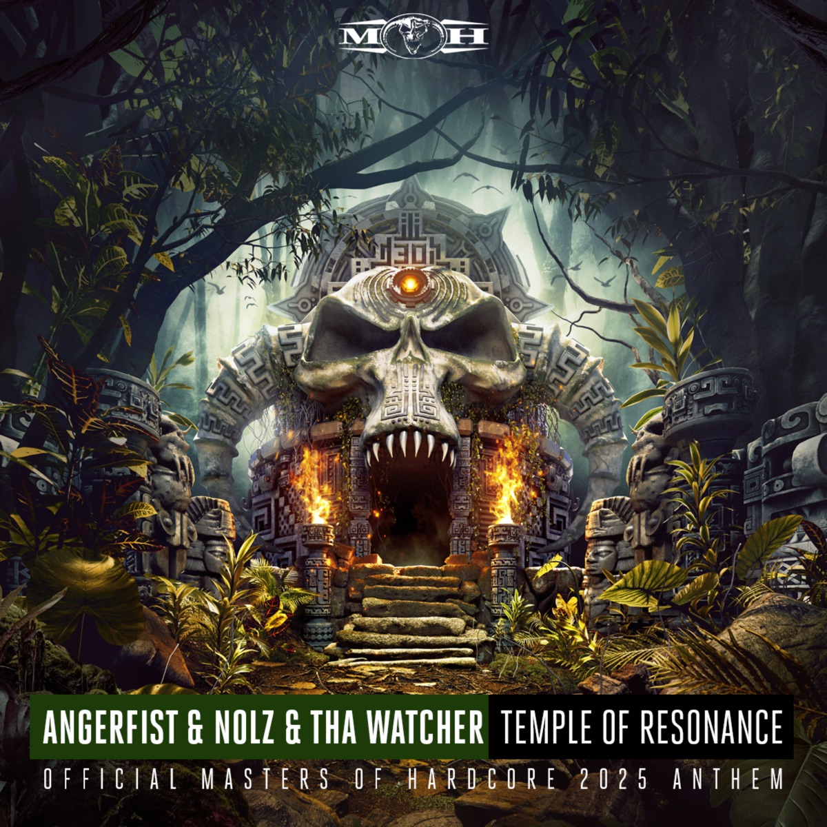 Temple of Resonance (Official Masters of Hardcore 2025 Anthem) [Extended Mix] - Single by Angerfist, Nolz & Tha Watcher album cover