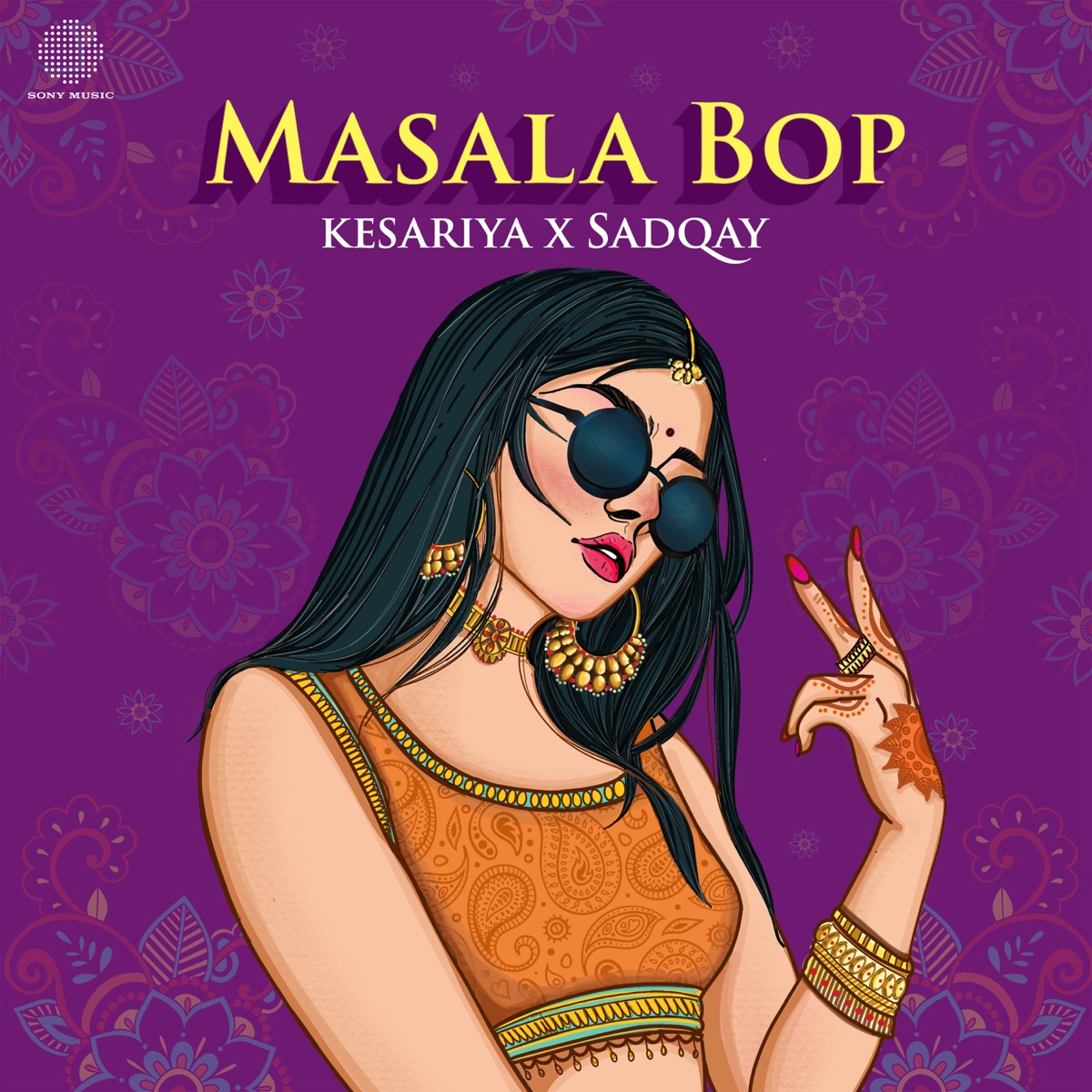Masala Bop (Kesariya X Sadqay) - Single by Farooq Got Audio, Pritam, Nayel Wajahat, Aashir Wajahat, M.ZHE, Arijit Singh & Nehaal Naseem album cover