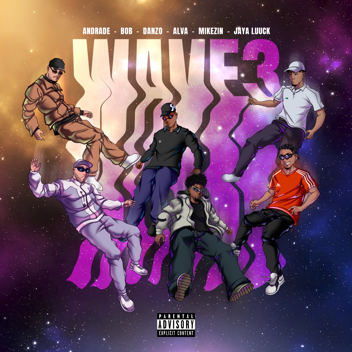 WAVE 3 (feat. Andrade & Bob 13) - Single by JayA Luuck, Danzo, Alva & Mikezin album cover