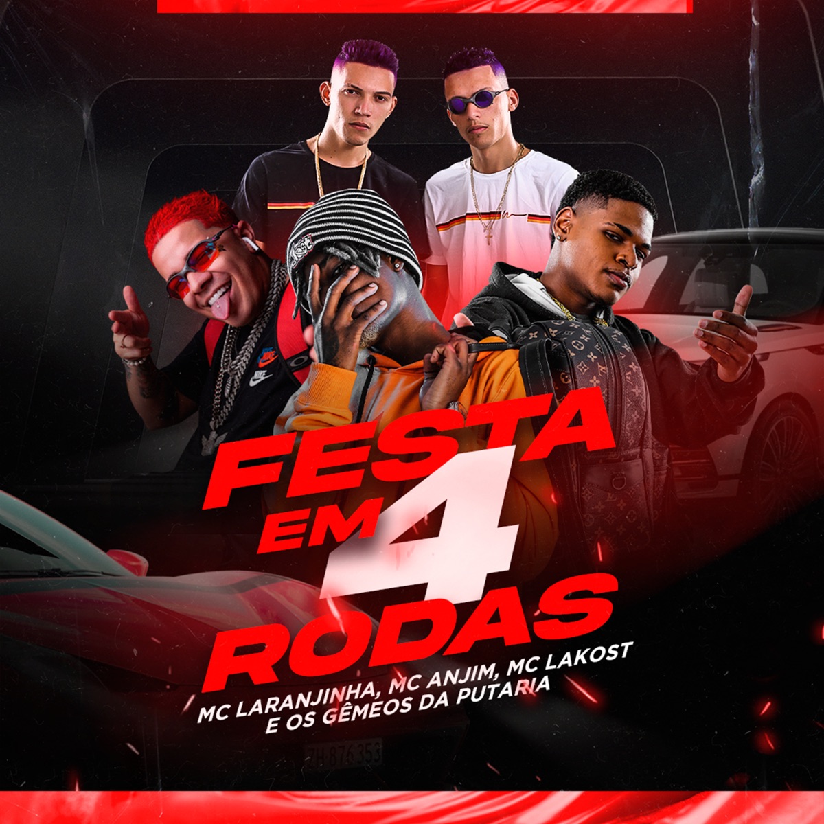 Festa em 4 Rodas (feat. Mc Junior Pk) - Single by MC Laranjinha, Mc Lakost, Mc Anjim & Os Gemeos da Putaria album cover