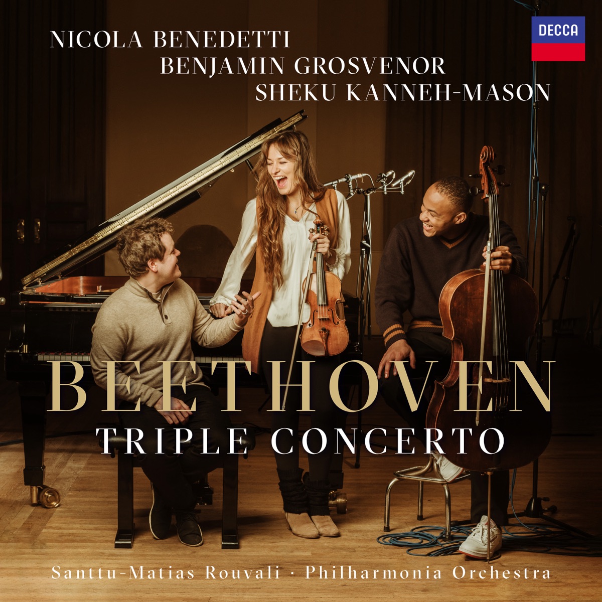 Beethoven: Triple Concerto, Op. 56 by Nicola Benedetti, Sheku Kanneh-Mason, Benjamin Grosvenor, Philharmonia Orchestra & Santtu-Matias Rouvali album cover