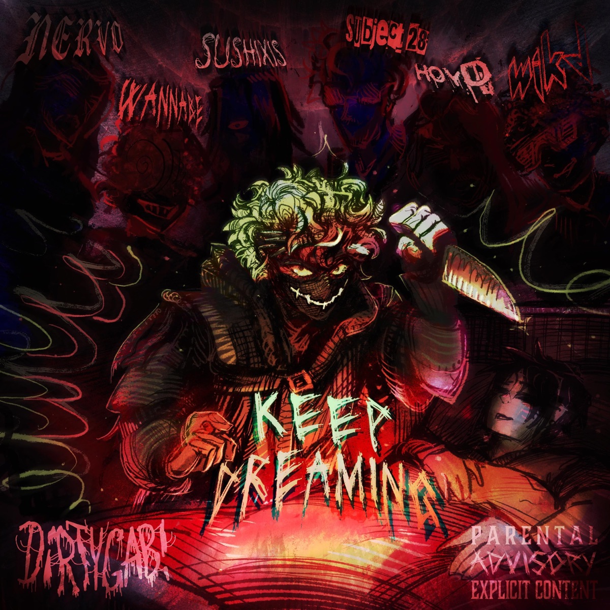 KEEPDREAMING! (feat. HoyD, WIKD, Subject 28, n e r v o, wannabe & Sushixis) - Single by DiRTYGAB! album cover