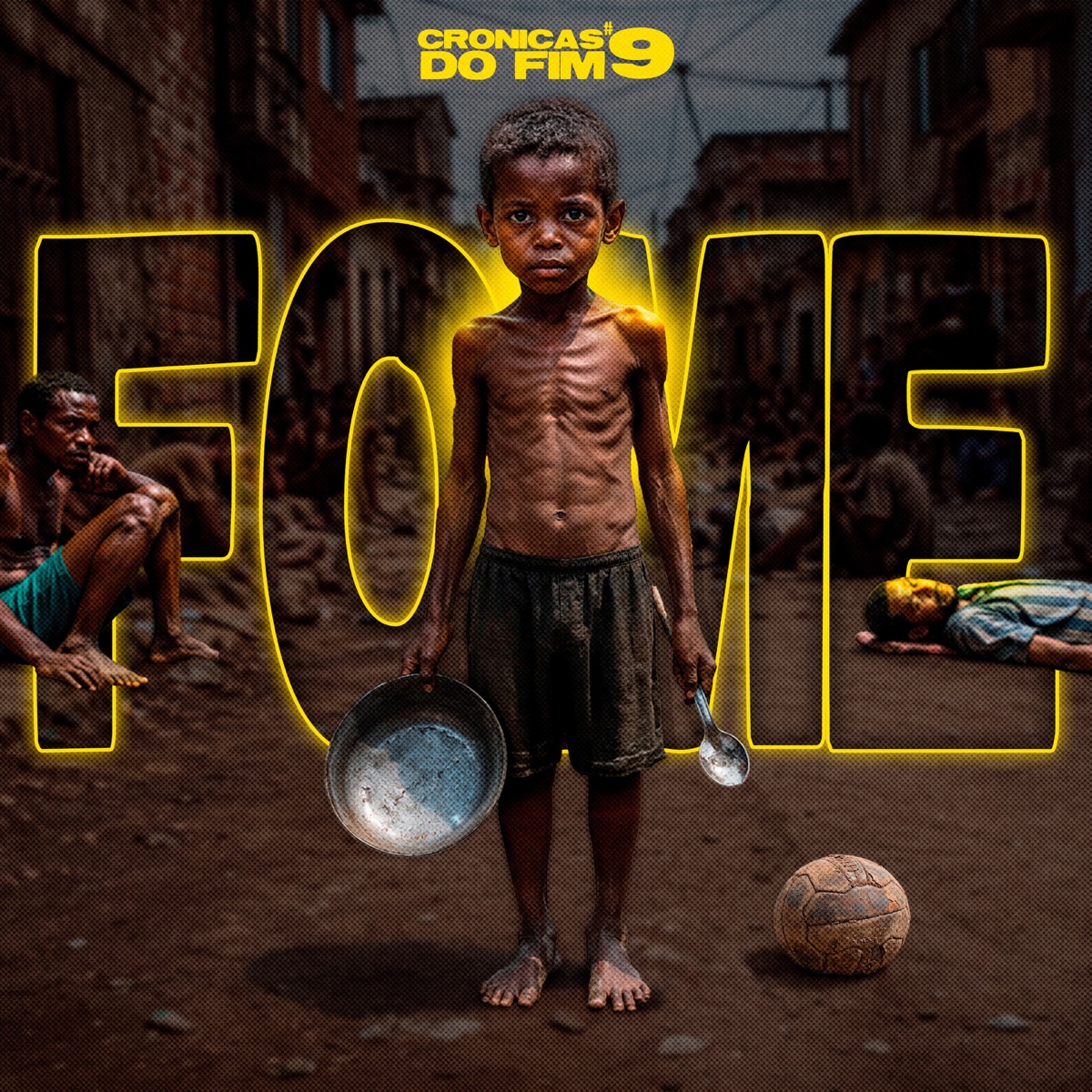 Crônicas do Fim #9 - Fome (feat. Max MC) - Single by Cidade Quadrada, Vinny Black, Corti MC & Rap Da Verdade album cover