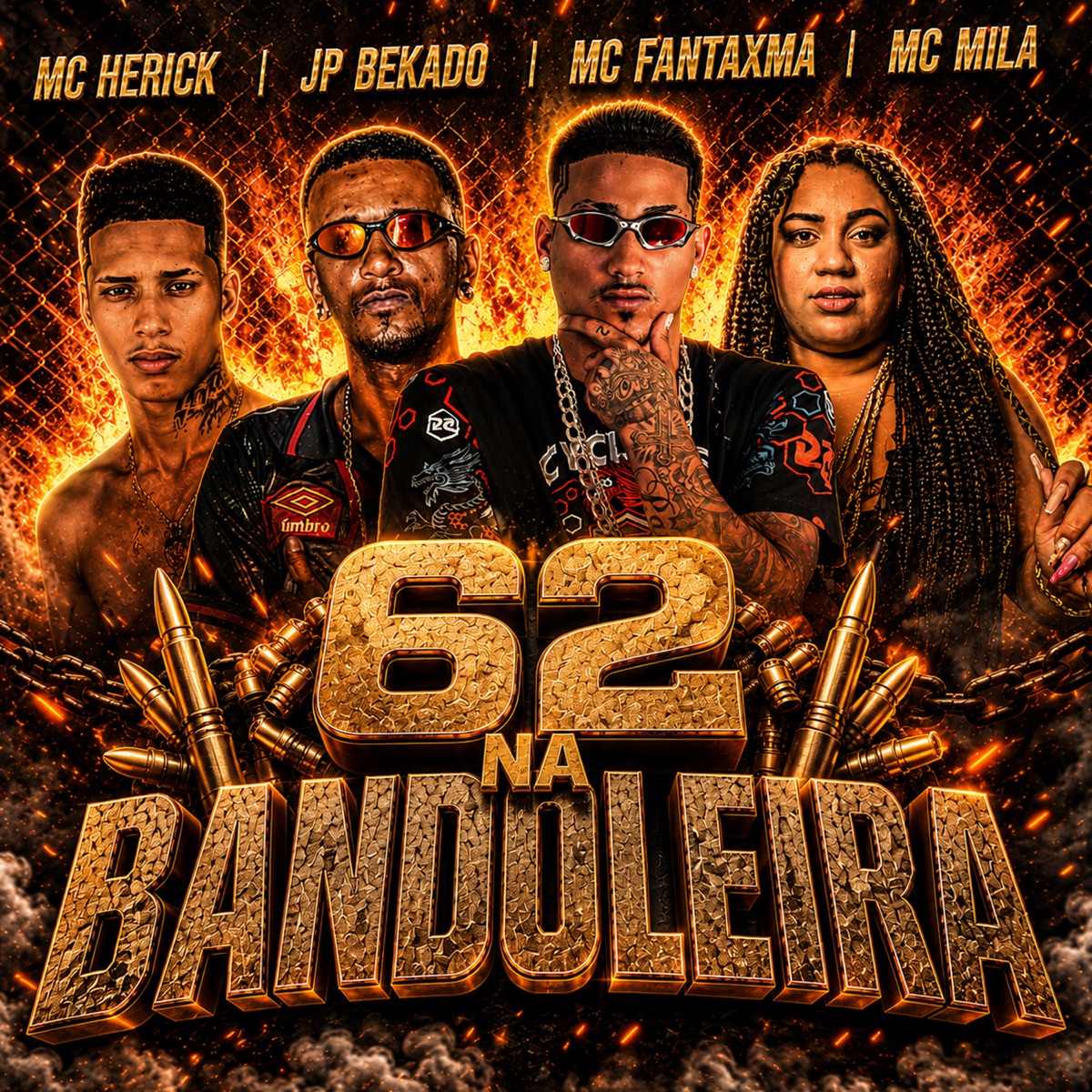 62 na Bandoleira (feat. mc herick) - Single by MC Fantaxma, MC Mila & jp bekado album cover
