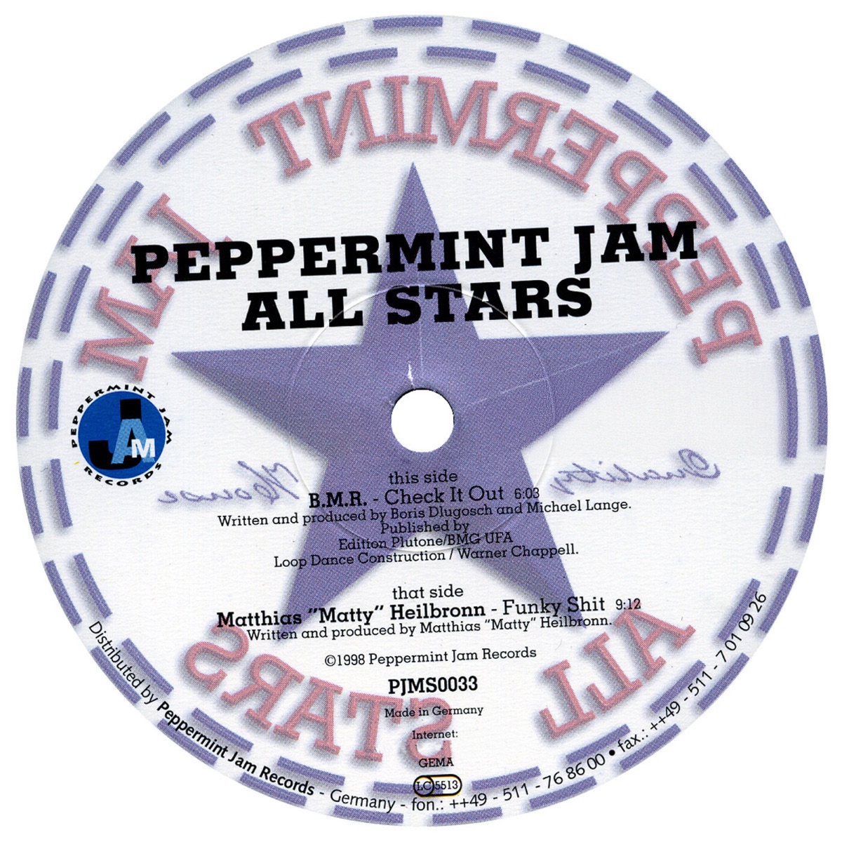 Peppermint Jam Allstars, Vol. 1 - Single by B.M.R., FELICIA & Matty Heilbronn album cover