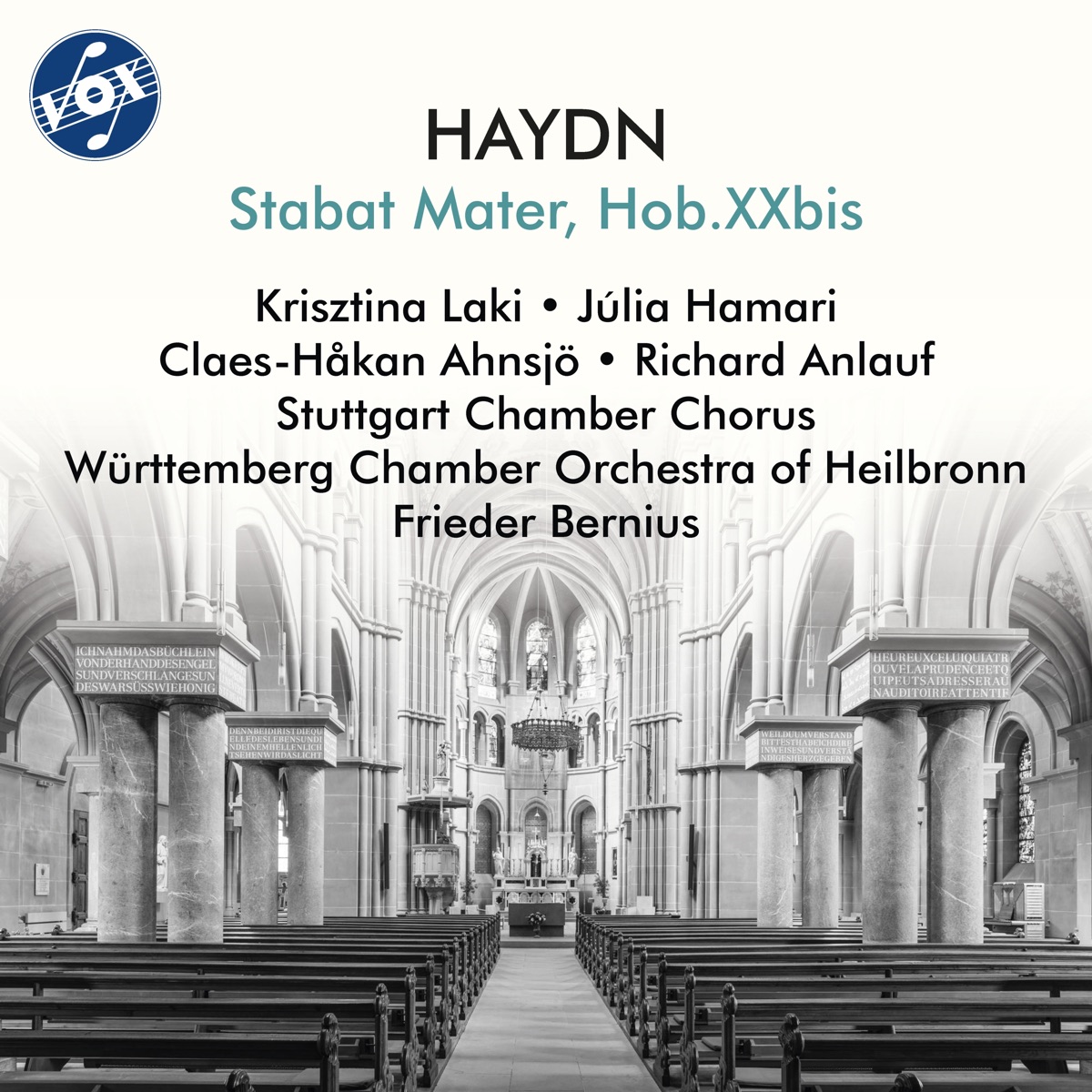 Haydn: Stabat Mater, Hob. XXbis by Krisztina Laki, Julia Hamari, Claes-Hakan Ahnsjo, Richard Anlauf, Stuttgart Chamber Chorus, Württemberg Chamber Orchestra Heilbronn & Frieder Bernius album cover
