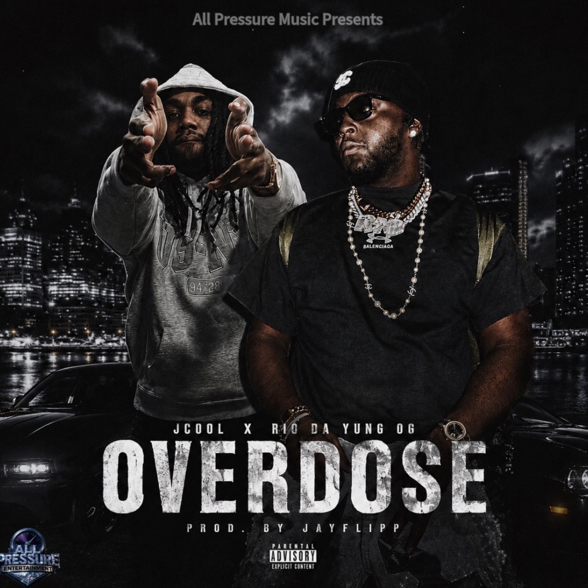 Overdose (feat. Rio Tha Yung Og) - Single by ALL Pressure Entertainment & Jcool album cover