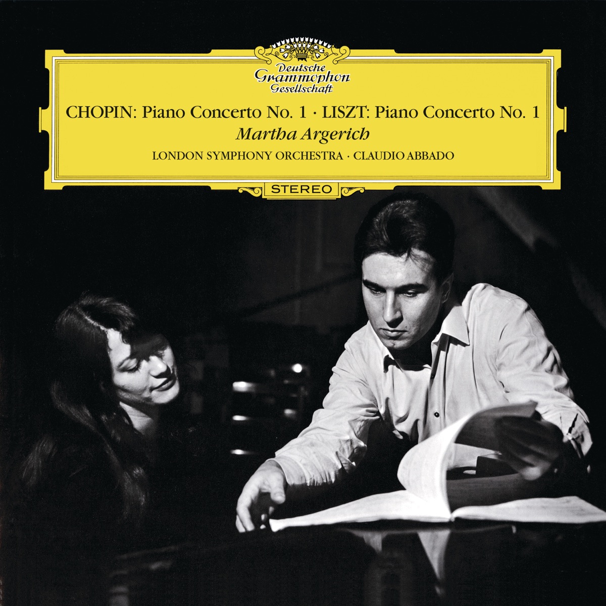 Chopin: Piano Concerto No. 1 in E Minor, Op. 11 - Liszt: Piano Concerto No. 1 in E-Flat Major, S. 124 by Martha Argerich, London Symphony Orchestra & Claudio Abbado album cover
