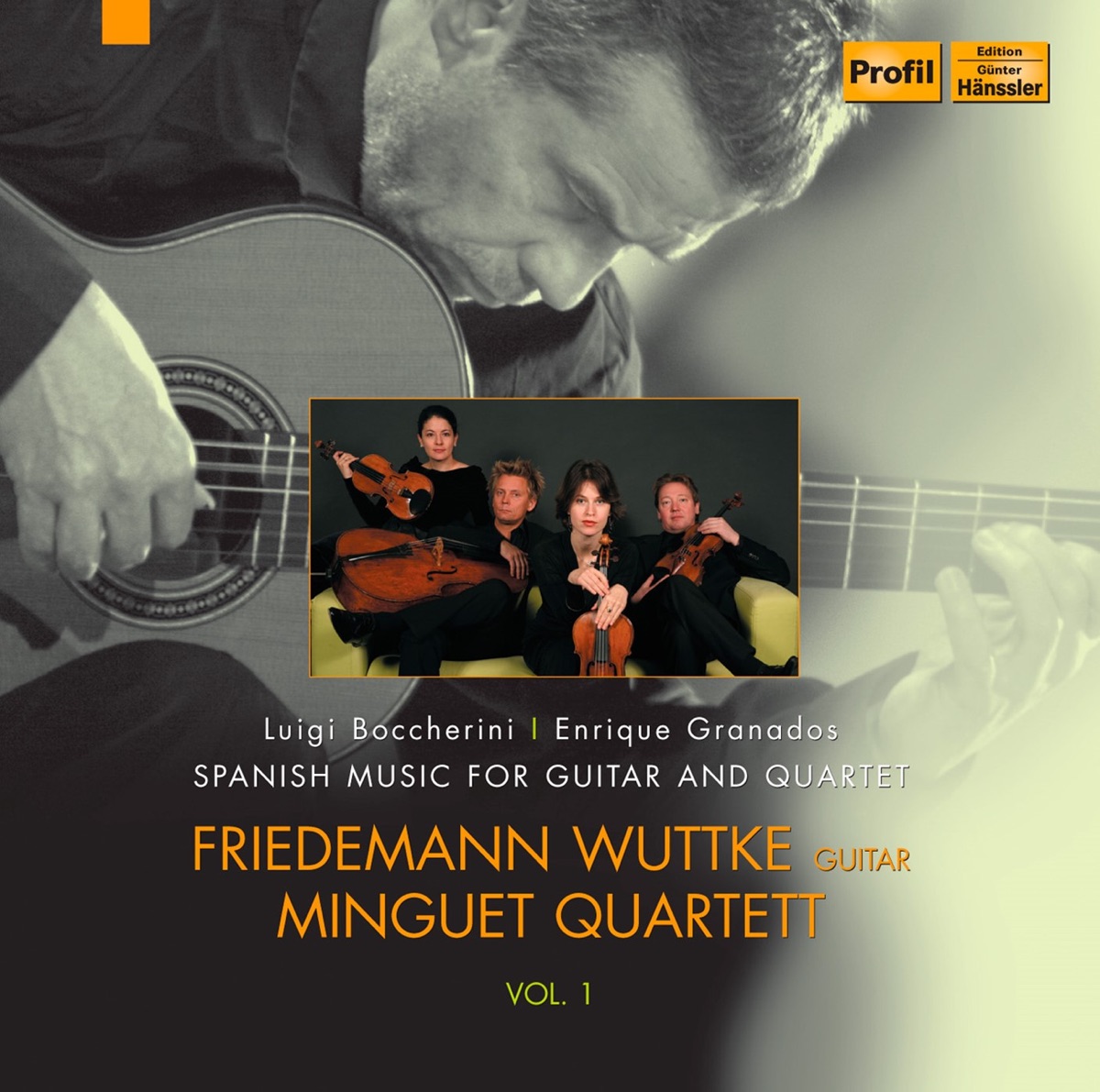 Spanish Music for Guitar and Quartet, Vol. 1 by Minguet Quartett & Friedemann Wuttke album cover