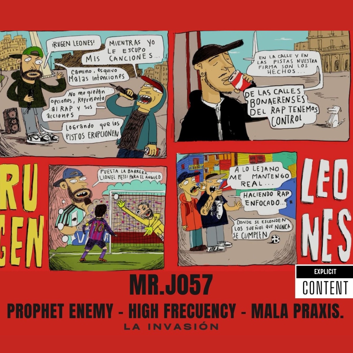 Rugen Leones - Single by MR.J 057, Prophet enemy, Mala Praxis & High Freqmc album cover