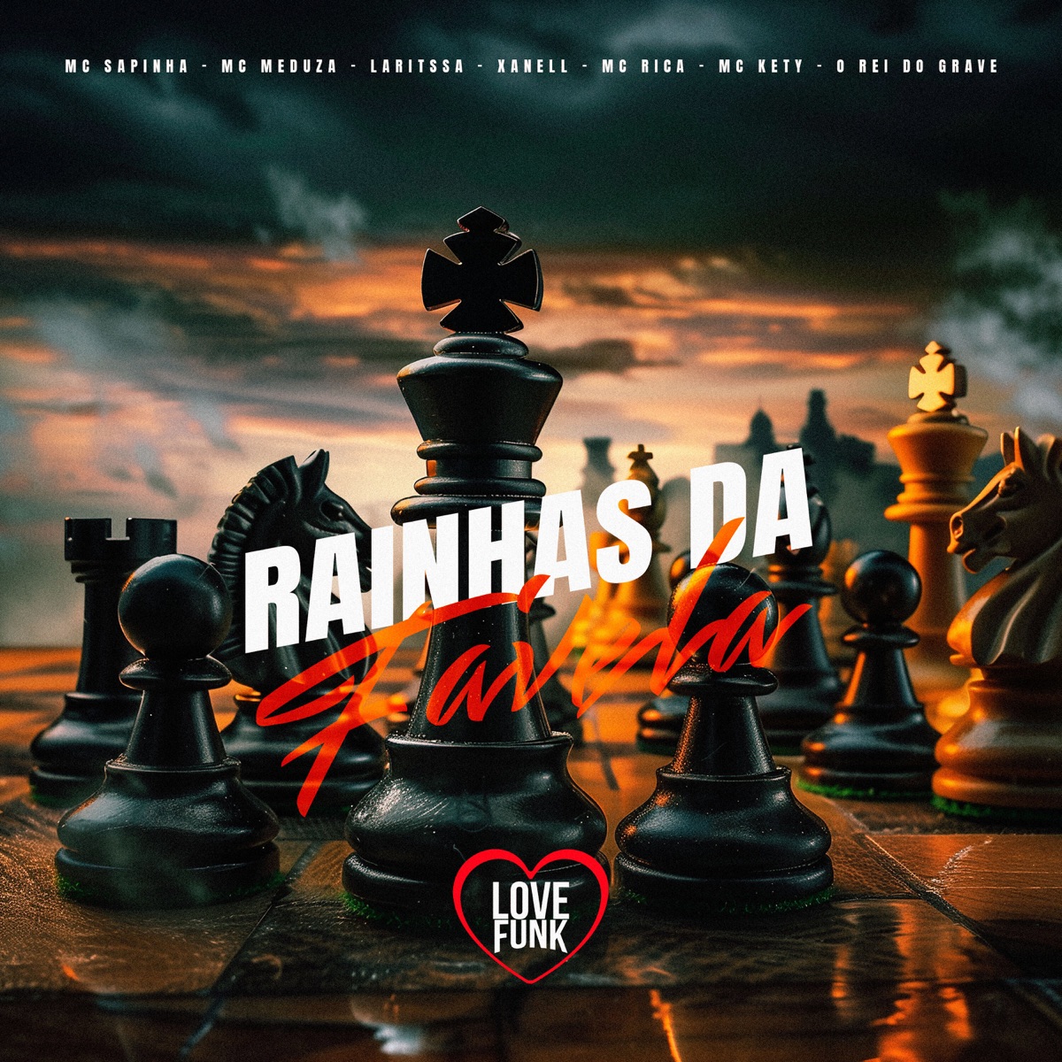 Rainhas da Favela (feat. MC Kety, MC Rica, O REI DO GRAVE & Xanell) - Single by Mc Sapinha, Laritssa & Mc Meduza album cover