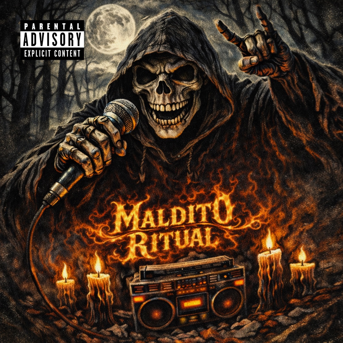 MALDITO RITUAL (feat. TIERRA DE CEMENTERIO, Agares Roshi, DJ DMT, MC ORES, Franakill & Imperial_Rap) - Single by ESNOU, Pastanostra & CH.C.D.B. album cover