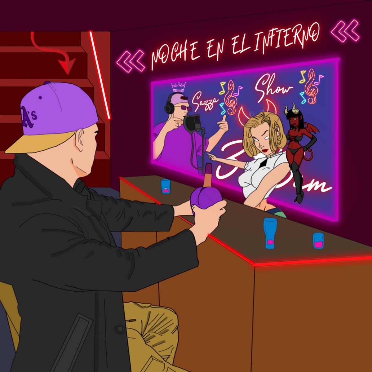 Noche en el Infierno - Single by Sazza album cover