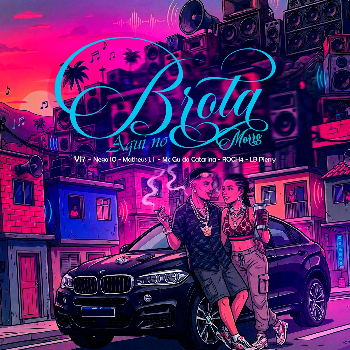 Brota Aqui No Morro (feat. Matheus J.I, ROCH4 & Nego IQ) [with Lyrical Records] - Single by LB Pierry, VJ7 & Mc Gu do Catarina album cover