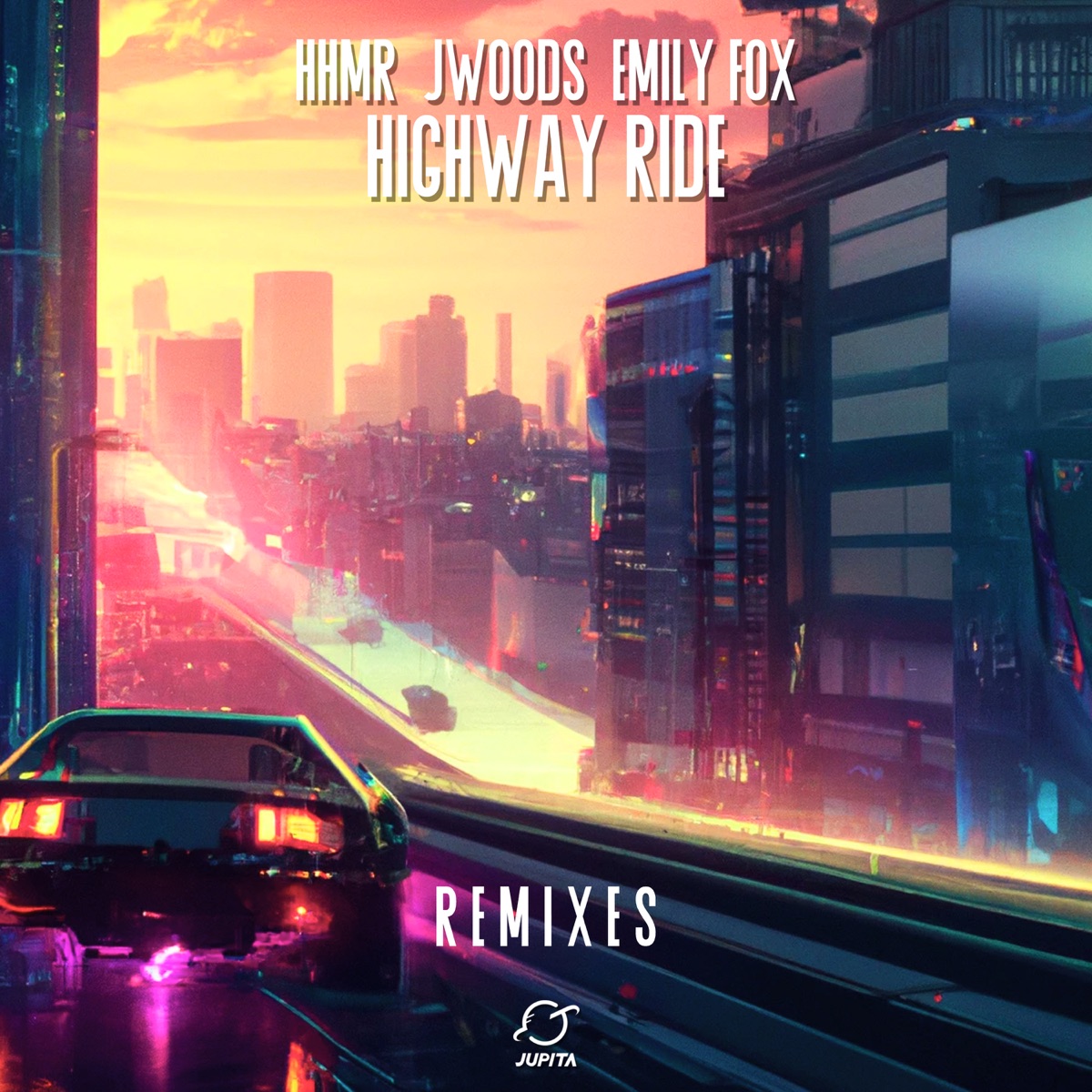 Highway Ride (Remixes) - EP by HHMR, JWoods & Emily Fox album cover