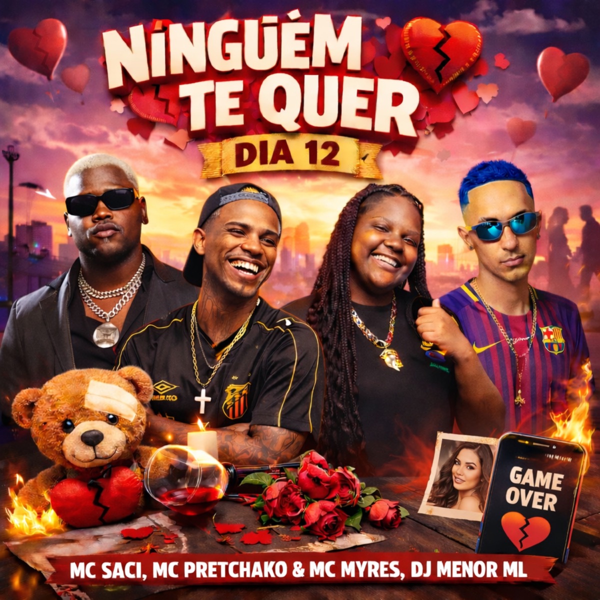 NINGUEM TE QUER DIA 12 - Single by DJ MENOR ML, MC Saci, Mc Pretchako & MC Myres album cover