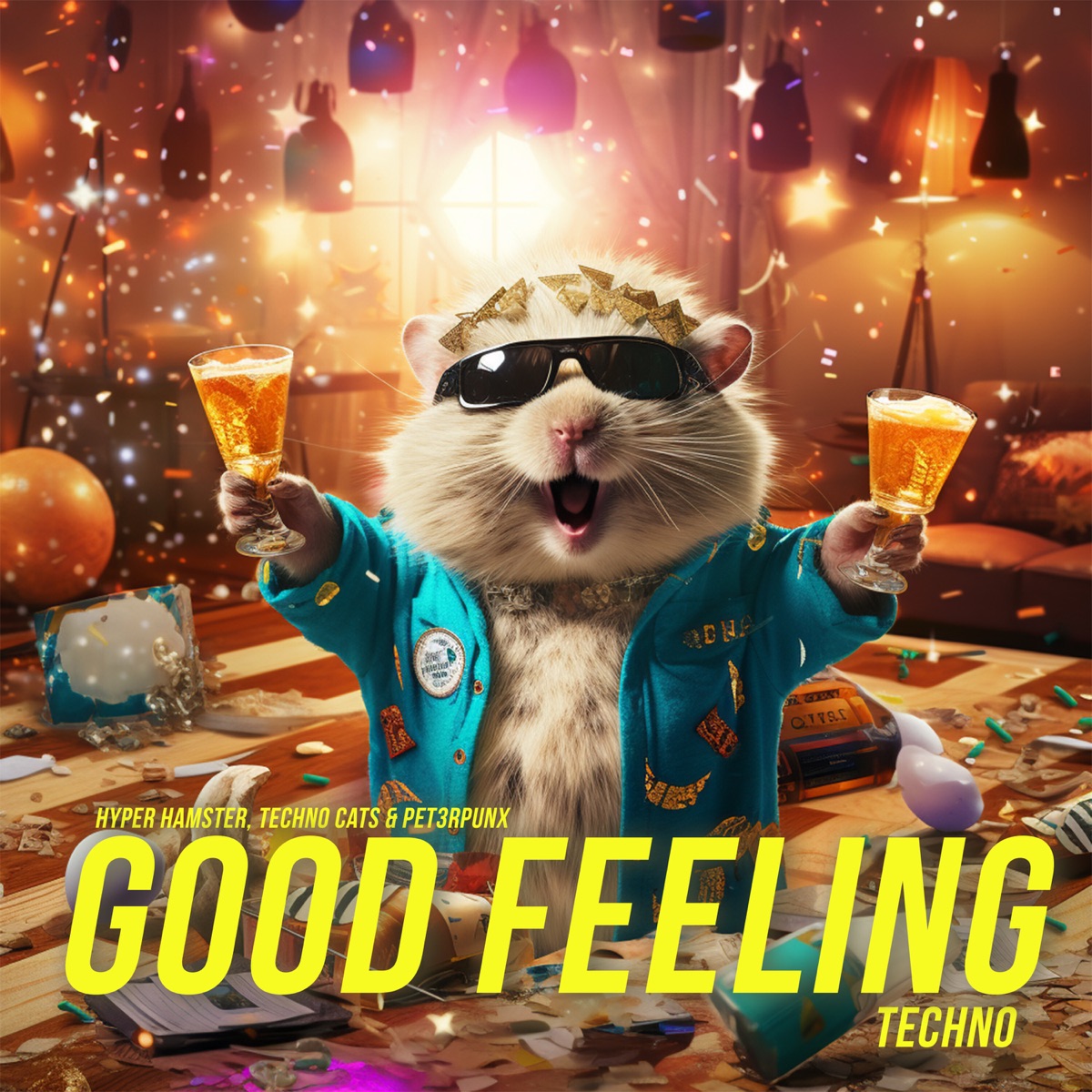 Good Feeling (Techno) - Single by Hyper Hamster, Techno Cats & PET3RPUNX album cover