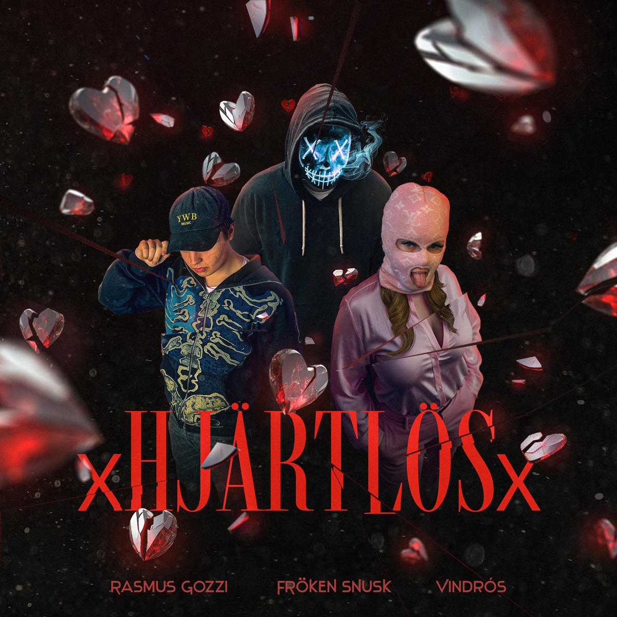 Xhjärtlösx - Single by FRÖKEN SNUSK, Rasmus Gozzi & Vindrós album cover