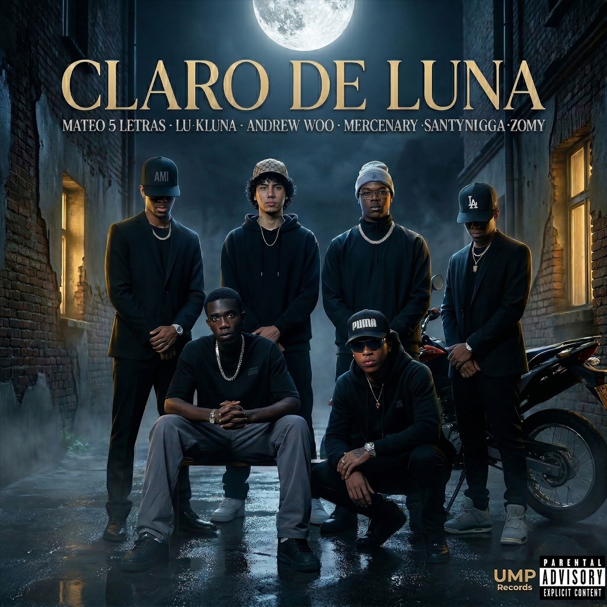Claro De Luna (UMP Presents Mateo5Letras, Lu-K luna, Andrew Woo, Mercenary, El Santy & Zomy) - Single by Mateo5letras, Lu-K luna, Andrew Woo, Mercenary, El Santy & ZOMY album cover