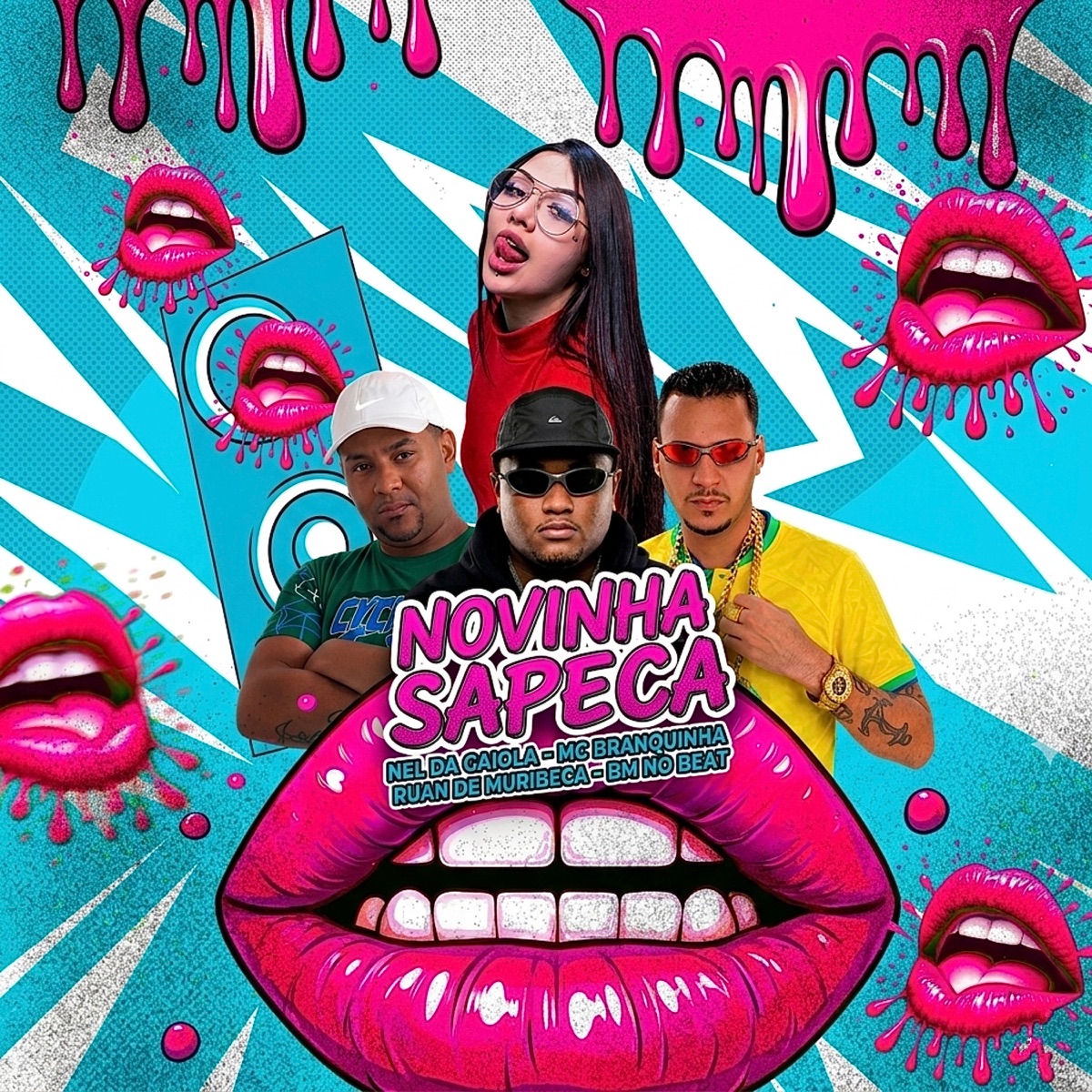 Novinha Sapeca (feat. Mc Branquinha) - Single by Ruan de Muribeca, Nel da Gaiola & BM NO BEAT album cover