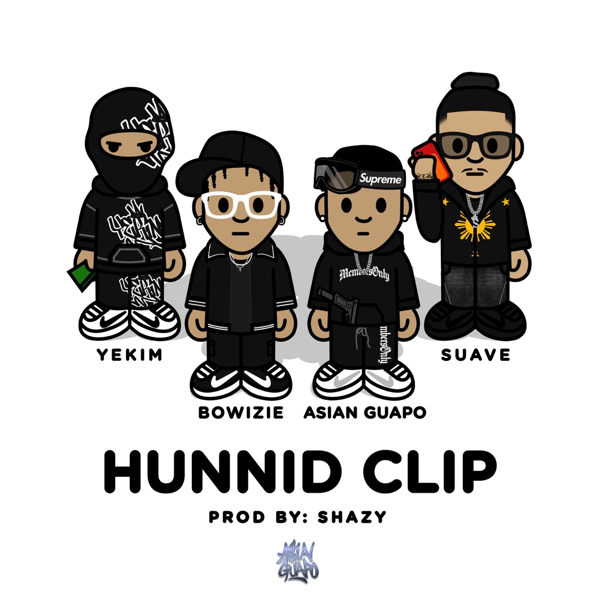 HUNNID CLIP (feat. Bowizie, Suave & Yekim) - Single by ASIAN GUAPO album cover