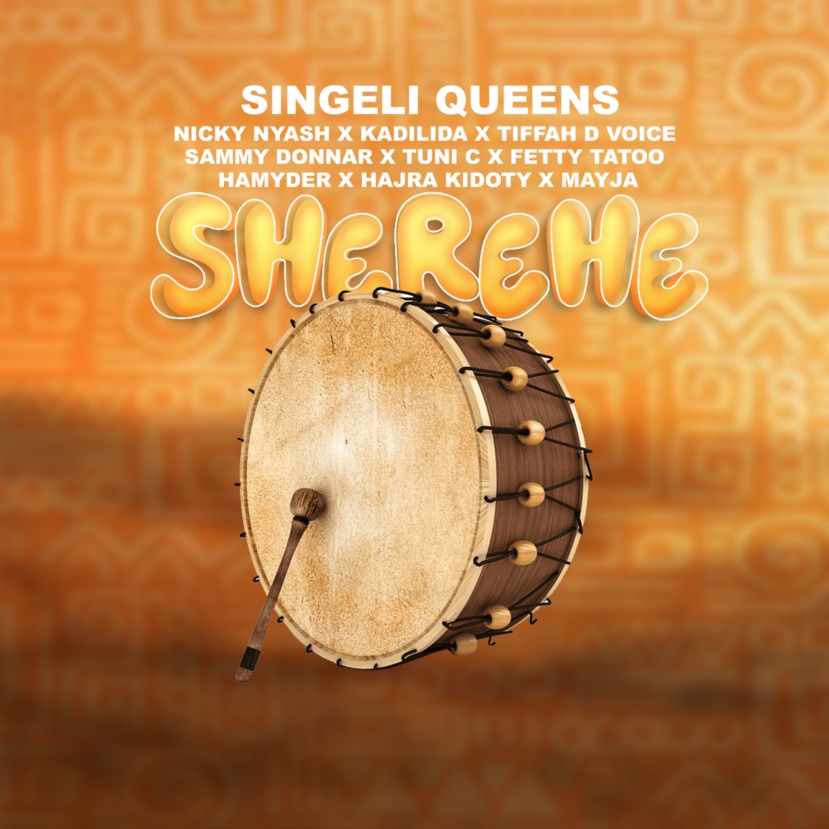 Sherehe (feat. Kadilida, Tiffah D Voice, Nicky Nyash, Sammy Donnar, Hamyder, Tuni C, Fetty Tatoo, Hajra Kidoty & Mayja) - Single by Singeli Queens album cover