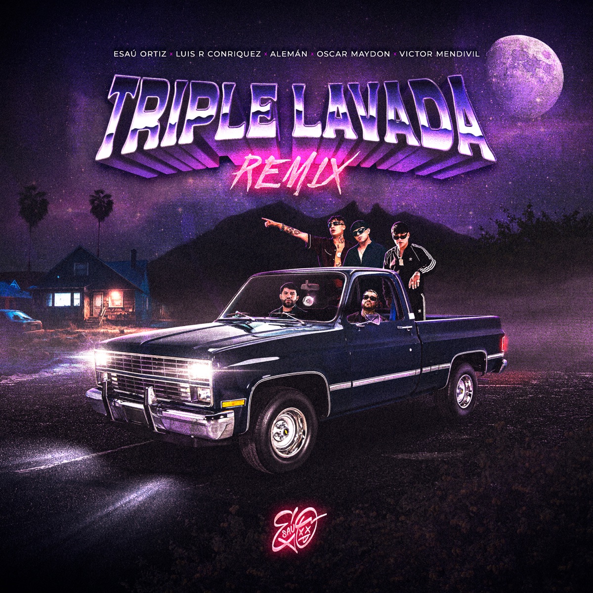 Triple Lavada (Remix) [feat. Victor Mendivil] - Single by Esau Ortiz, Luis R Conriquez, Oscar Maydon & Alemán album cover