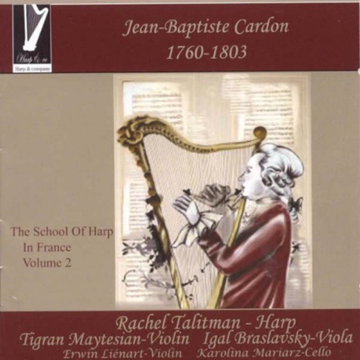 Jean - Baptiste Cardon: The School of Harp in France, Vol. 2 by Rachel Talitman, Tigran Maytesian, Erwin Liénart, Igal Braslavsky & Karolina Mariarz album cover