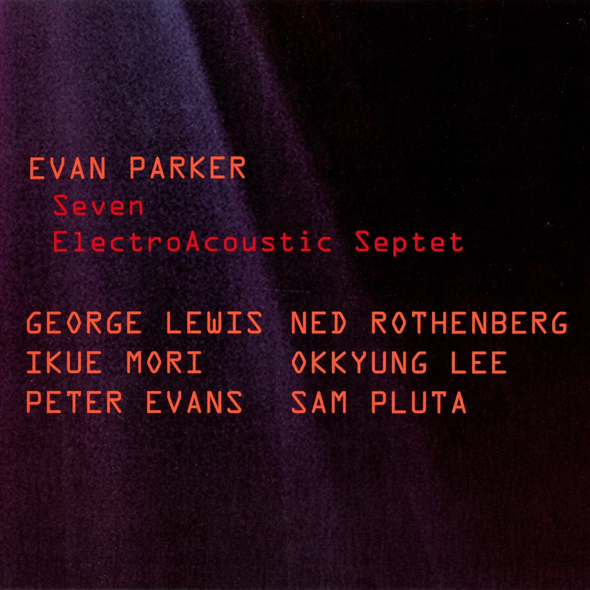 ElectroAcoustic Septet - Seven (feat. George Lewis, Ned Rothenberg, Ikue Mori, Okkyung Lee, Peter Evans & Sam Pluta) by Evan Parker album cover