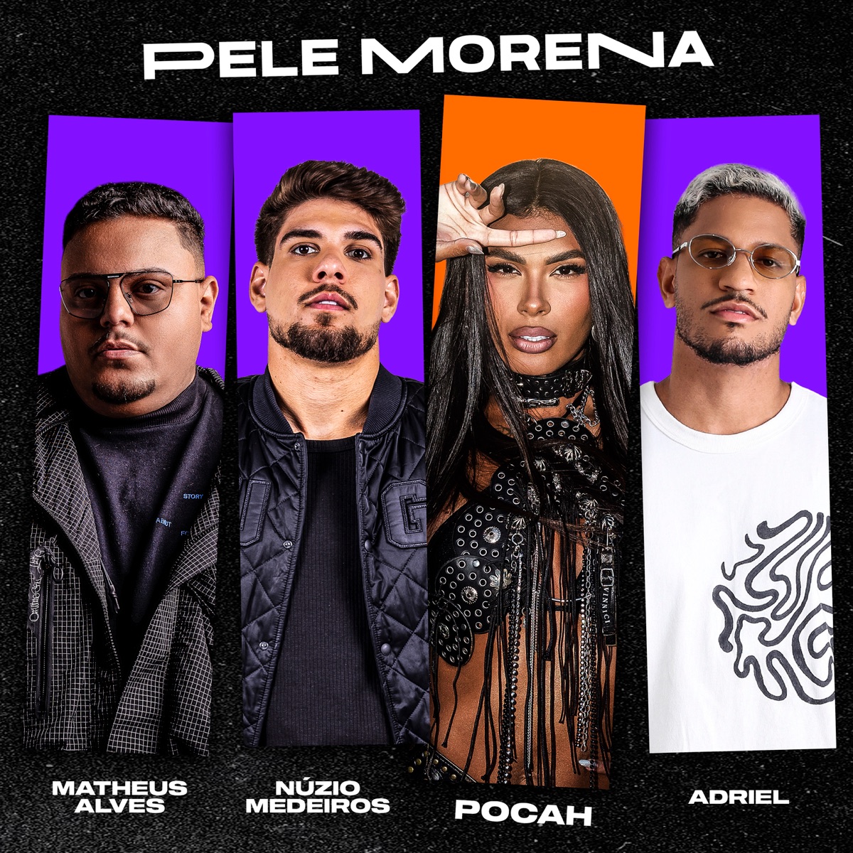 Pele Morena - Single by Matheus Alves, Nuzio Medeiros, POCAH & Adriel album cover