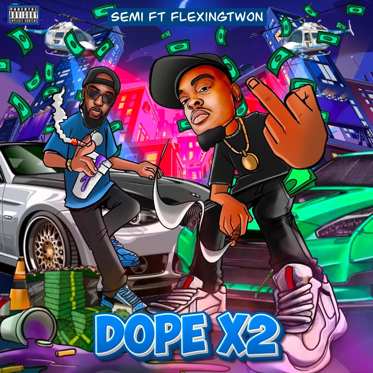 DOPE ×2 (feat. Flexingtwon) - Single by Semi album cover