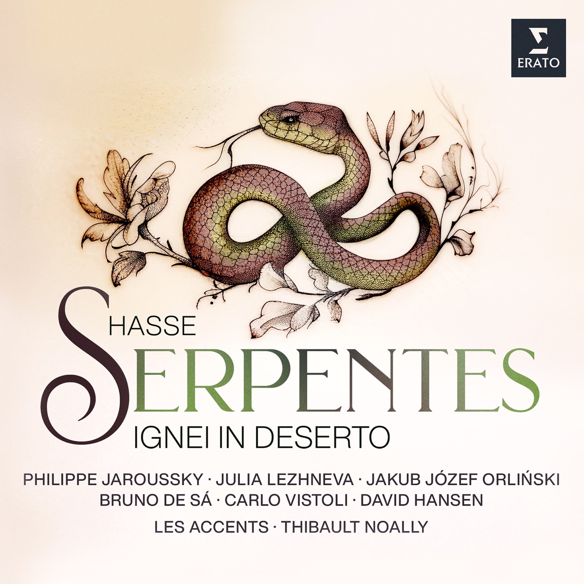 Hasse: Serpentes ignei in deserto by Thibault Noally, Carlo Vistoli, David Hansen, Jakub Józef Orliński, Philippe Jaroussky, Les Accents, Bruno De Sá & Julia Lezhneva album cover