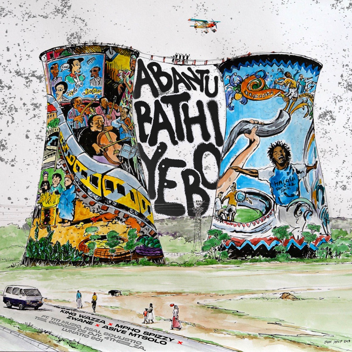 Abantu Bathi Yebo (feat. 4THEE_ZA, Lunatic 901, Omogee'De Djy, Real Soulistic Tee & titi muziq) - Single by King Wazza, Zwane, Asive Mtsolo & Mpho Spizzy album cover