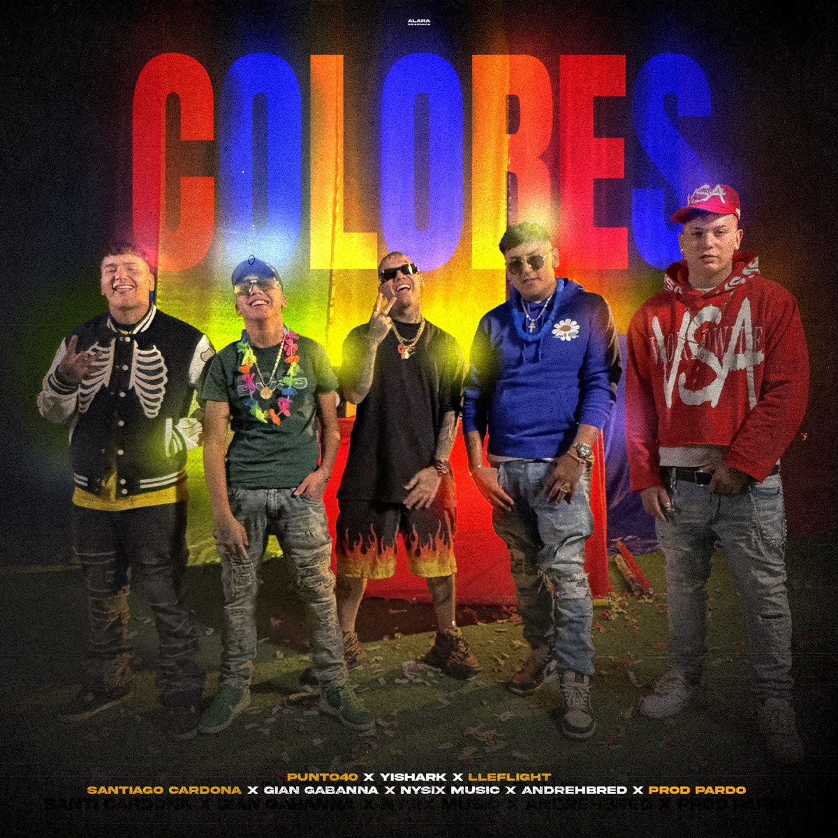 Colores (feat. Nysix Music, Andrehbred, Santiago Cardona, Gian Gabanna & Prod Pardo) - Single by El Punto40, Lleflight & Yishark album cover