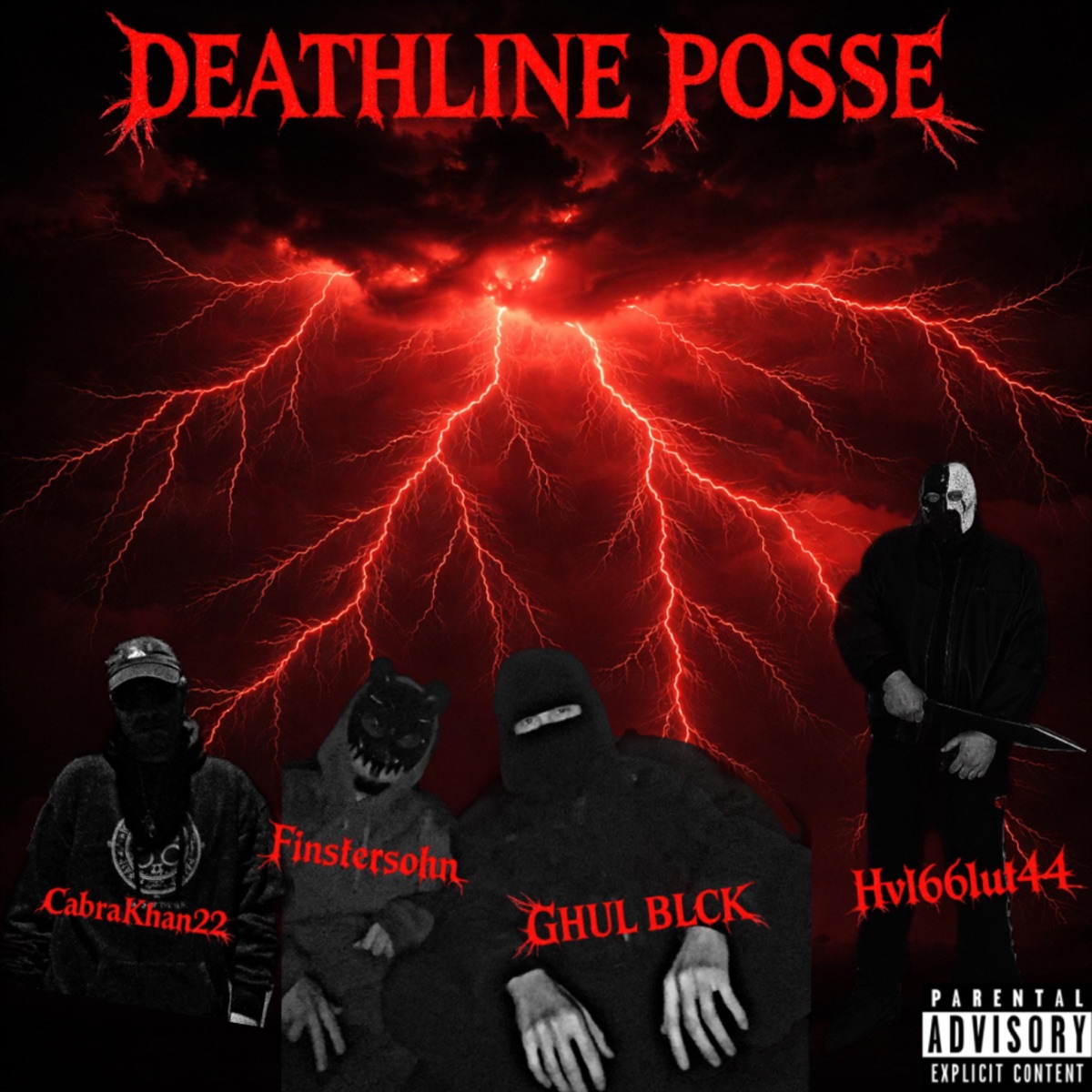 DEATHLINE Posse - Single by GHUL BLCK, Hvl66lut44, CabraKhan22 & Finstersohn album cover