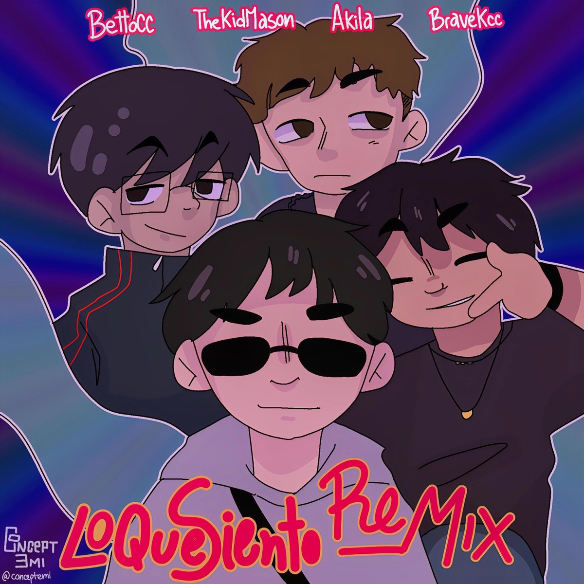 Lo Que Siento (feat. The Kid Mason, Akila & Bravekcc) [Remix] - Single by BETTO CC album cover