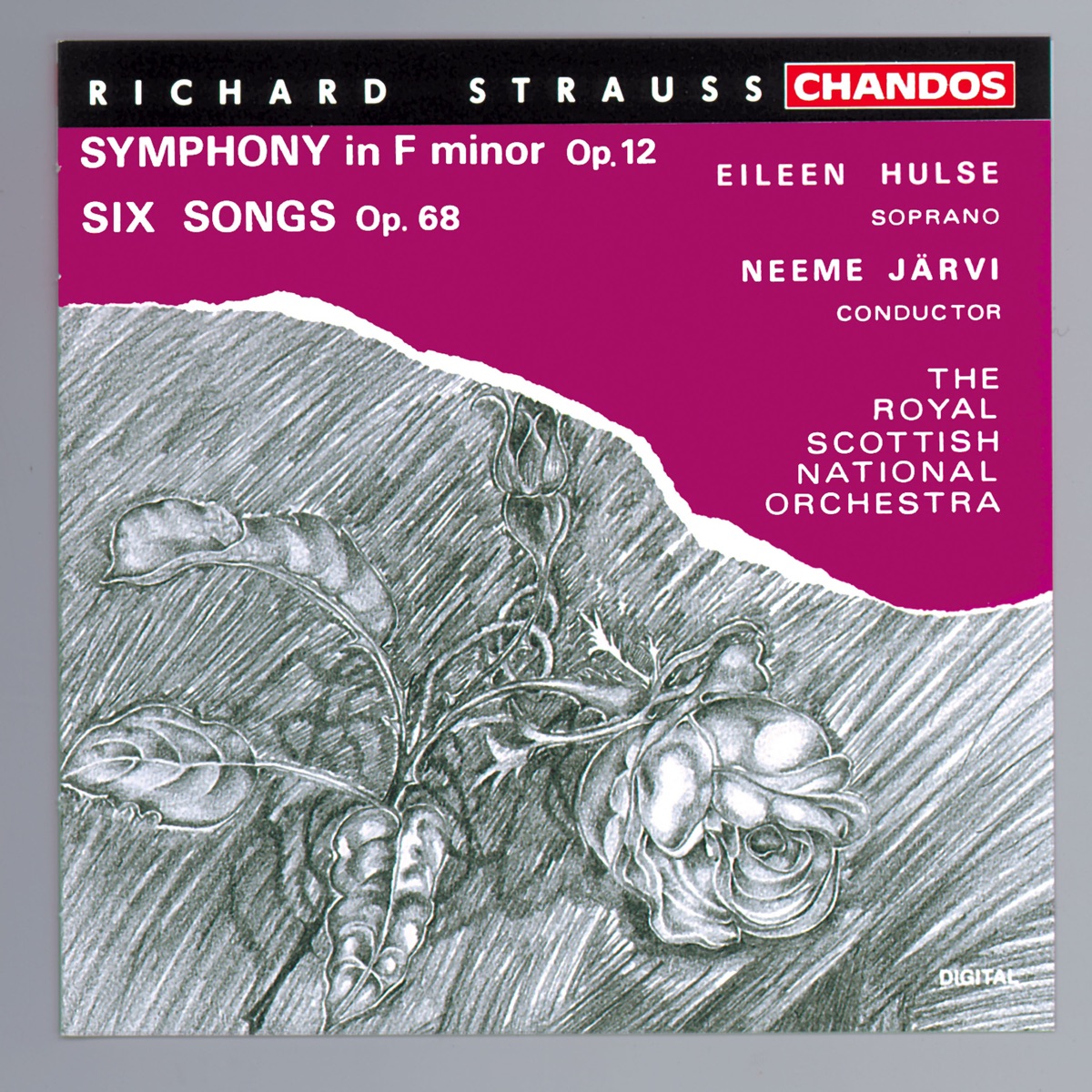 Strauss: Symphony No. 2 & Sechs Lieder, Op. 68 by Neeme Järvi, Royal Scottish National Orchestra & Eileen Hulse album cover