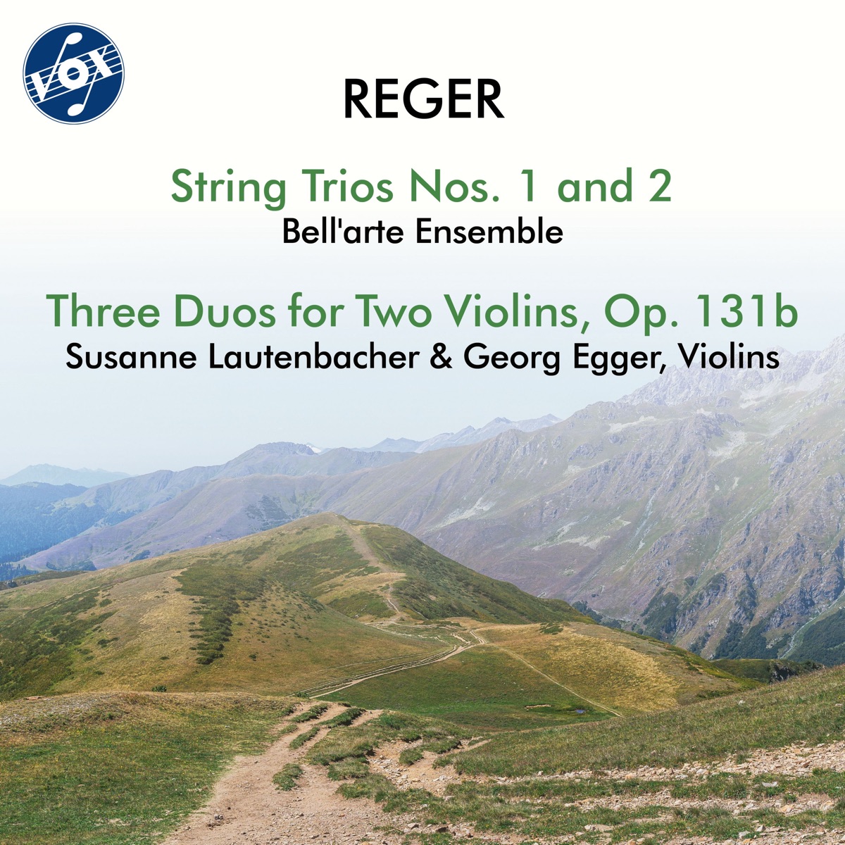 Reger: String Trios Nos. 1-2 & 3 Duos by Susanne Lautenbacher, Georg Egger & Bell'arte Ensemble album cover