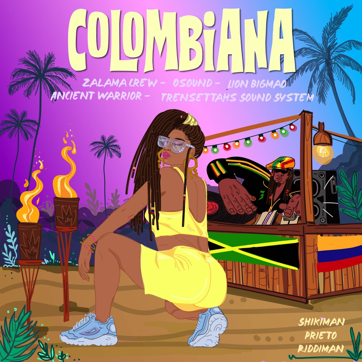 Colombiana (feat. O'Sound, Shikiman & Ancient Warrior) - Single by Zalama Crew, Prieto Riddiman, Trensettahs Sound System & Lion Bigmao album cover