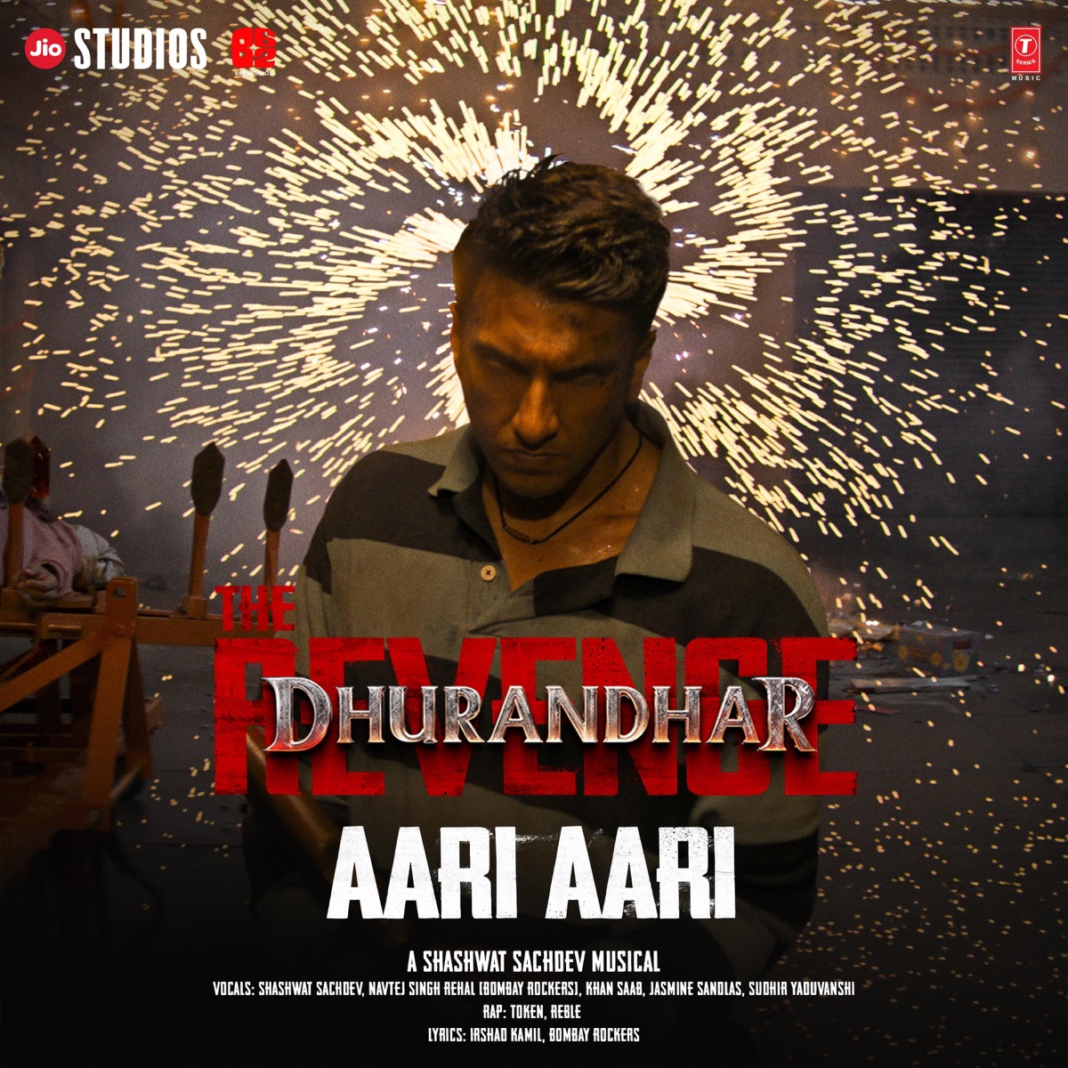 Dhurandhar The Revenge - Aari Aari (From "Dhurandhar The Revenge") - Single by Shashwat Sachdev, Bombay Rockers, Irshad Kamil, Khan Saab, Reble, Token, Jasmine Sandlas, Sudhir Yaduvanshi & Navtej Singh Rehal album cover