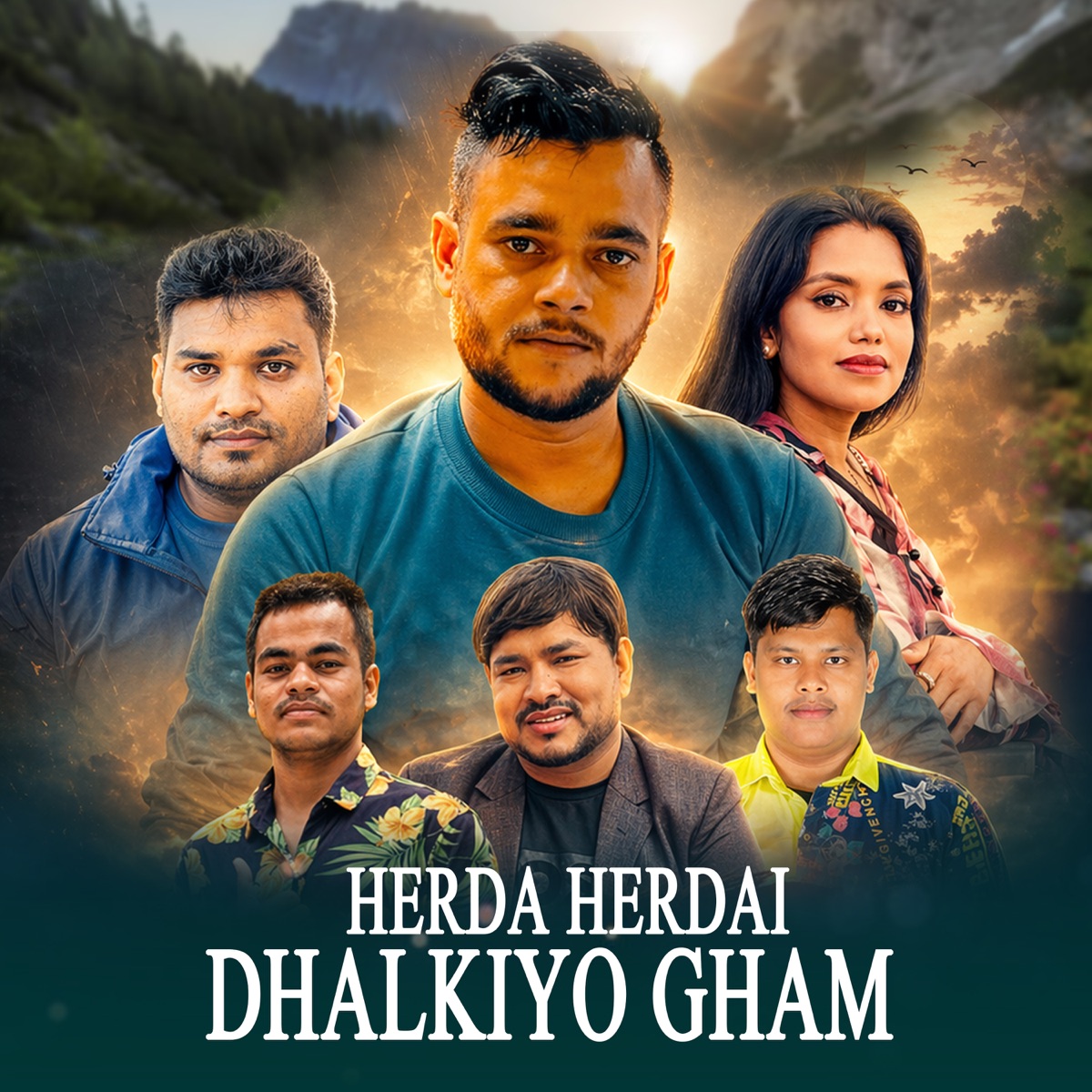 Herda Herdai Dhalkiyo Gham - EP by Ganesh KC, Kushal Belbase & Shanti Shree Pariyar album cover