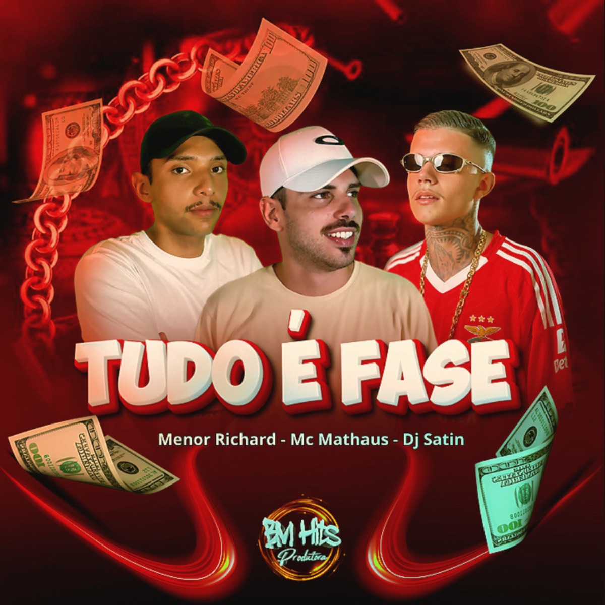 Tudo é fase (feat. BM HITS PRODUTORA) - Single by Menor Richard, DJ Satin & MC Mathaus album cover