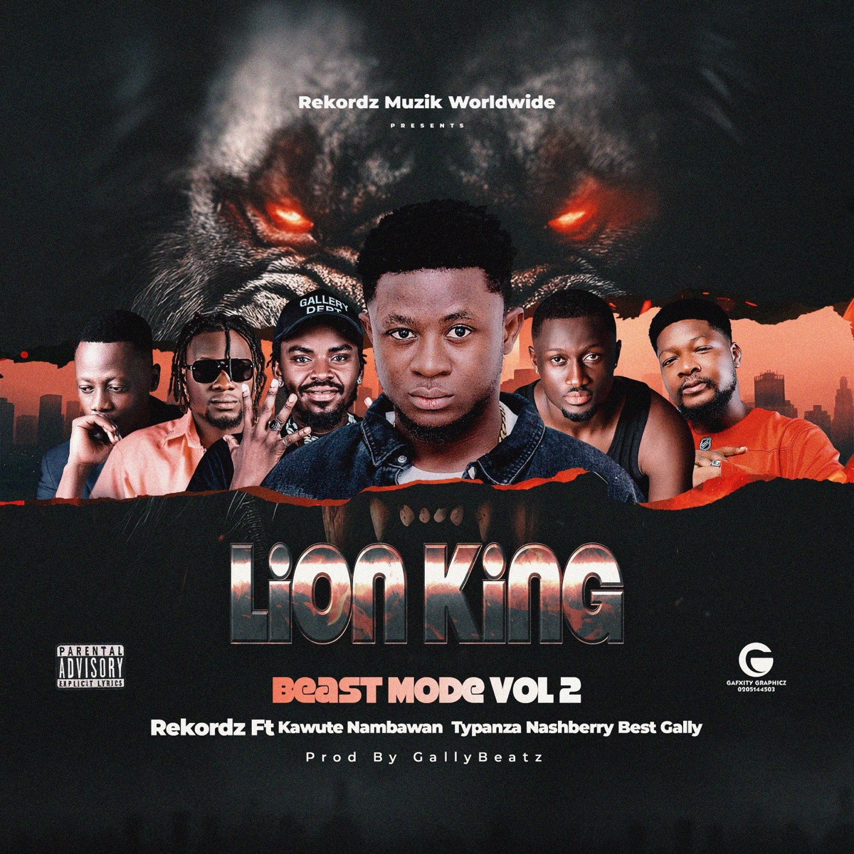 Lion King (Beast Mode) (feat. Kawute, Nambawan, Typanza, Nashberry & Best Gally) - Single by Rekordz Gh album cover