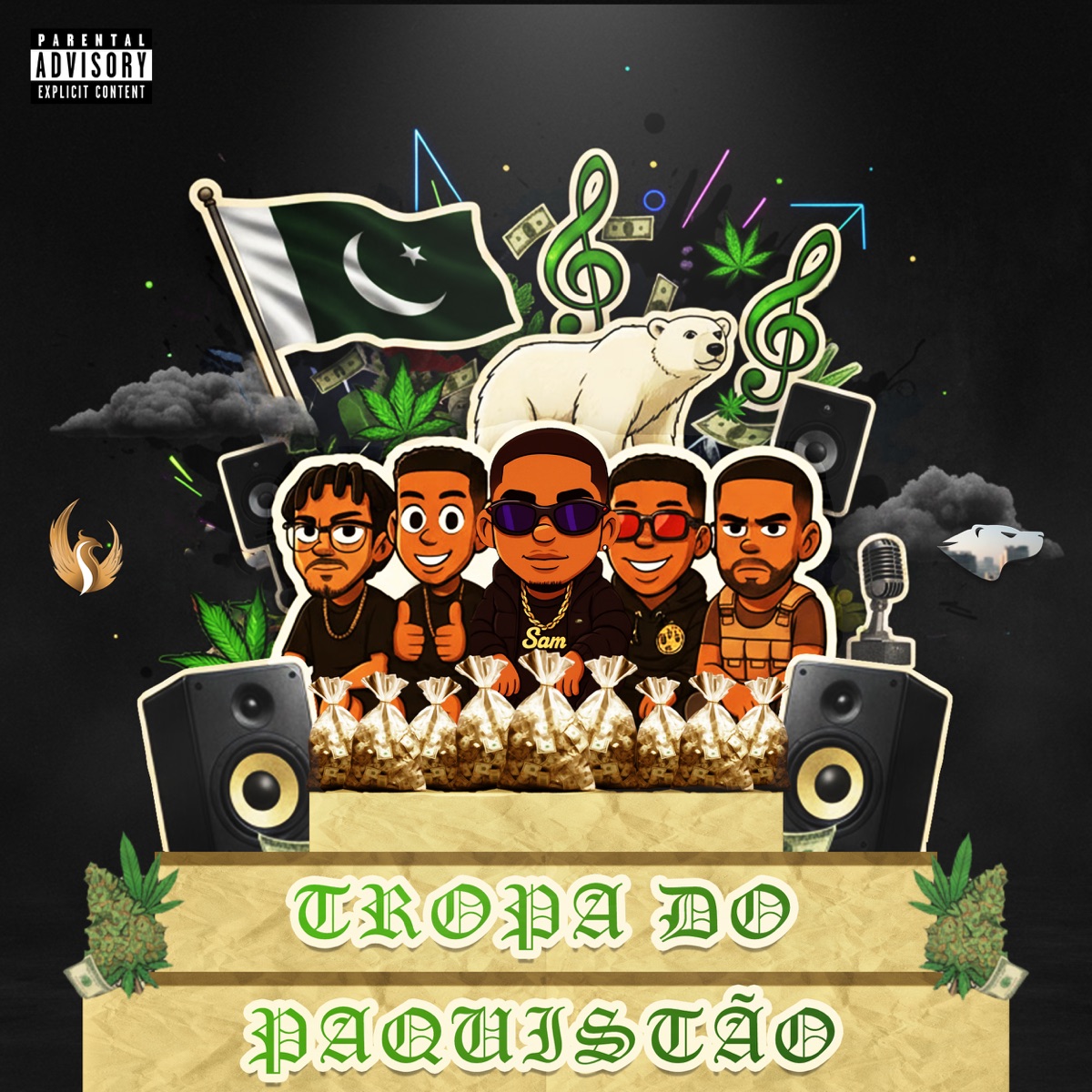 TROPA DO PAQUISTÃO (feat. Rodrigues) - Single by dj sam mpc, Twoniel, mc braga & Cortez Da Norte album cover