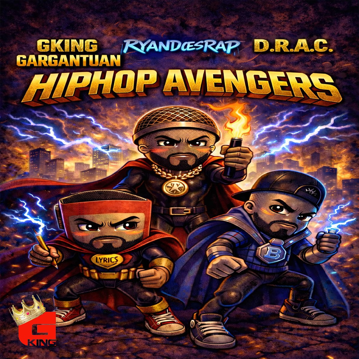 Hip Hop Avengers (feat. D.R.A.C. & RyanDoesRap) - Single by G.KIng Gargantuan album cover