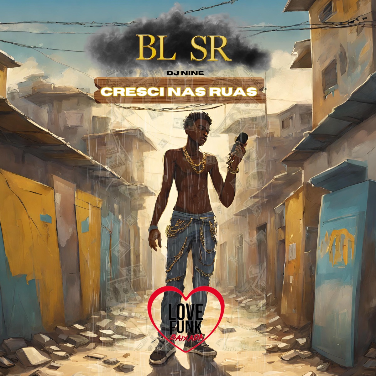 Cresci nas Ruas (feat. DJ NINE) - Single by BL SR album cover