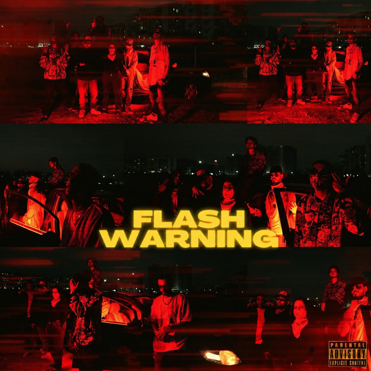 FLASH WARNING (feat. Gravity, Farhan Khan, Shaikhspeare, Husxain, RORO, Poet Muse & DC Krma) - Single by Lokal Gang & Eyepatch album cover